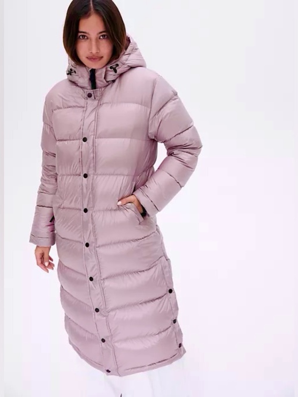 Aritzia TNA Super Puff Long Iridescent Rose Quartz Pink - Picture 7 of 7